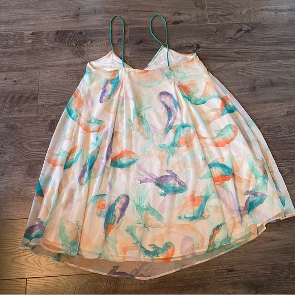 Zara dress watercolour koi fish summer dress lined - Picture 3 of 8